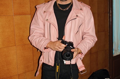 Pink leather
